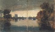 Joseph Mallord William Turner River Scene,Evening effect (mk31) oil